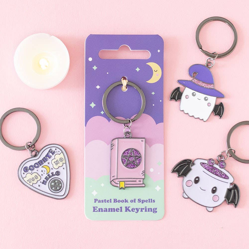 Pastel Book of Spells Keyring