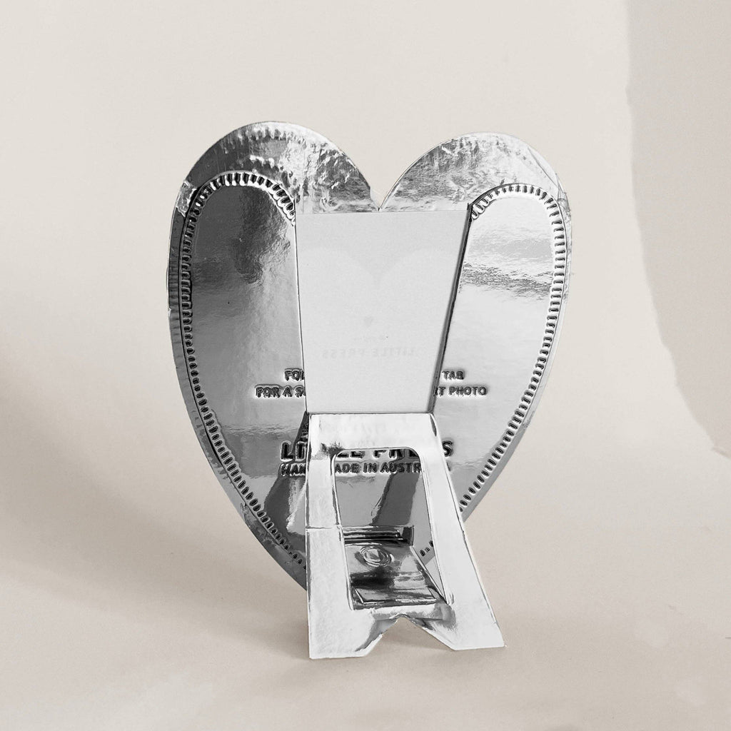 Faux Tin ~ Heart travel/desk frame ~ silver
