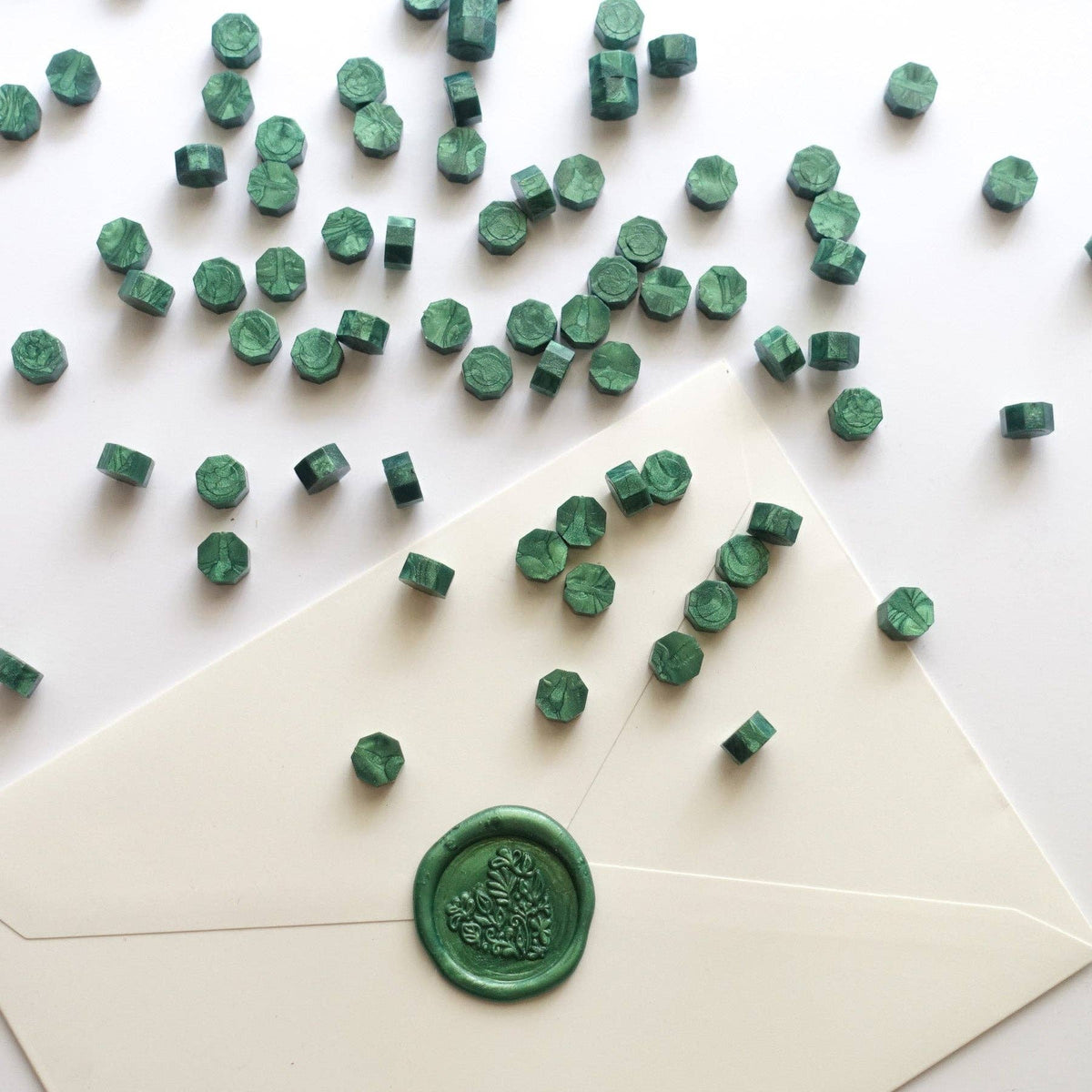Forest Green 100pcs sealing wax beads granules tablets