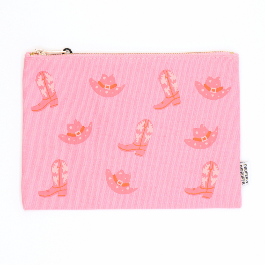 Canvas Pouch Cowgirl Boot and Hat