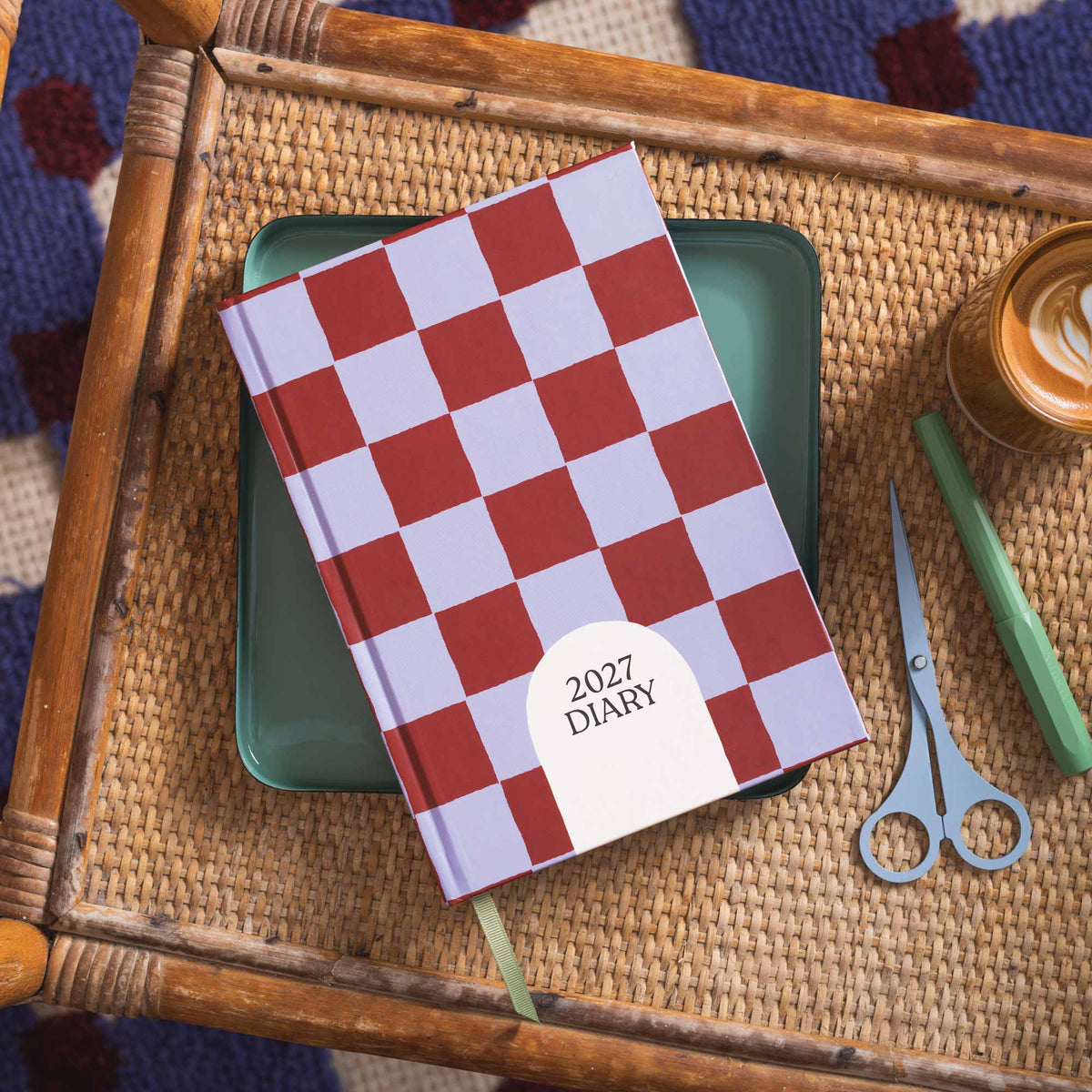 2027 Diary | A5 Hardcover Week to View | Blue Berry Check
