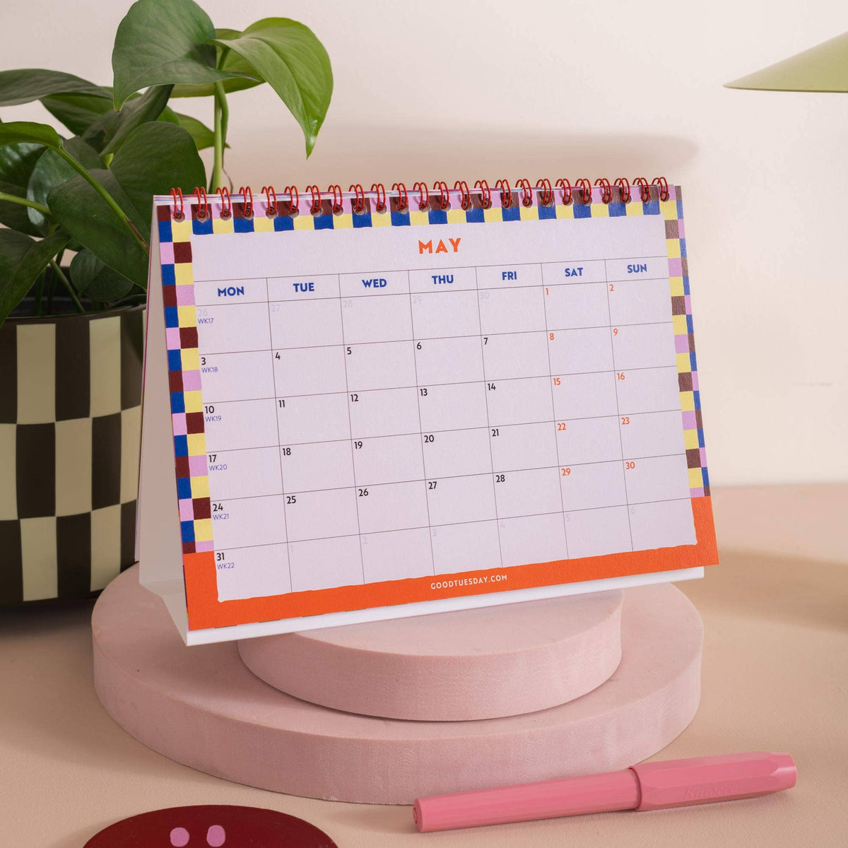2027 Desk Calendar | Checks & Stripes