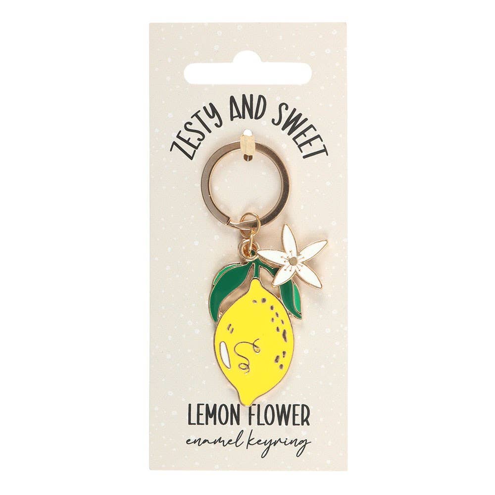 Lemon Flower Alloy and Enamel Keyring