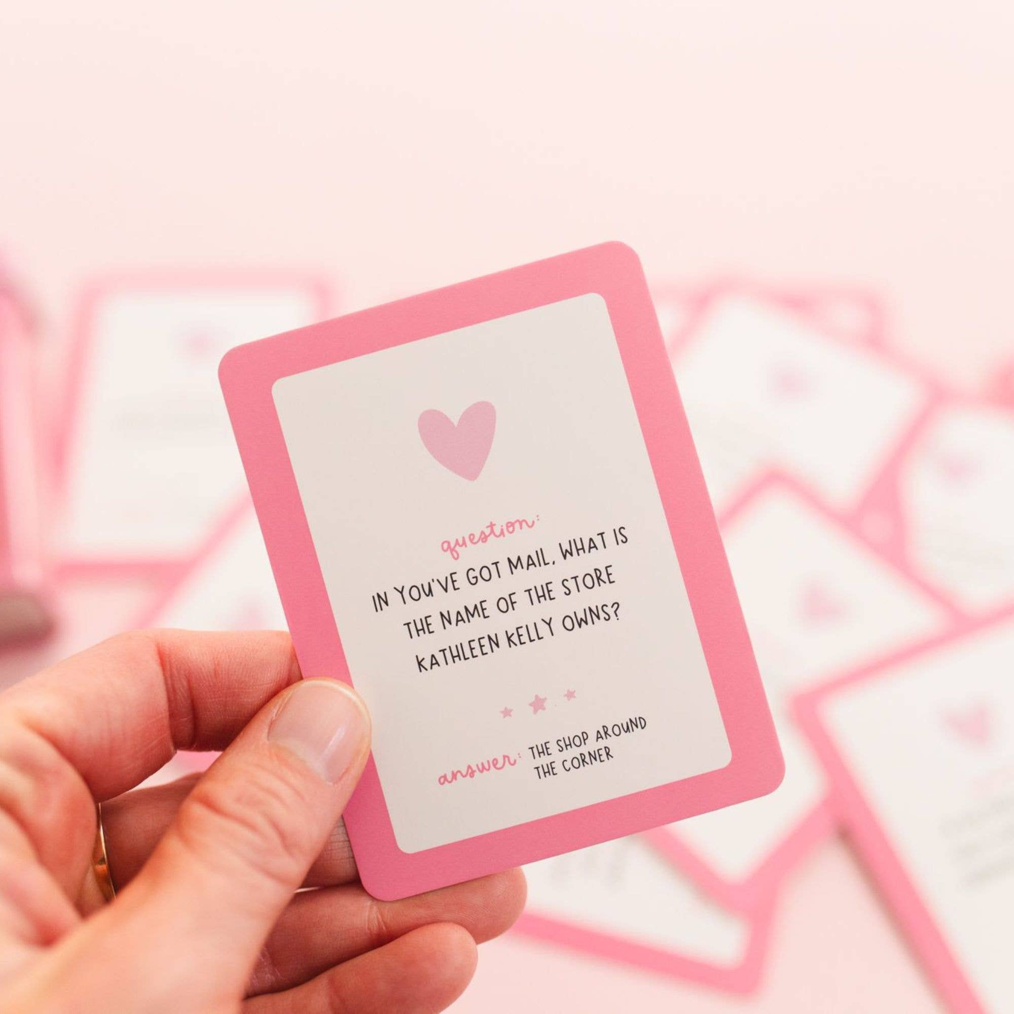 Rom Com Trivia Game - Deck of Cards + Storage Tin