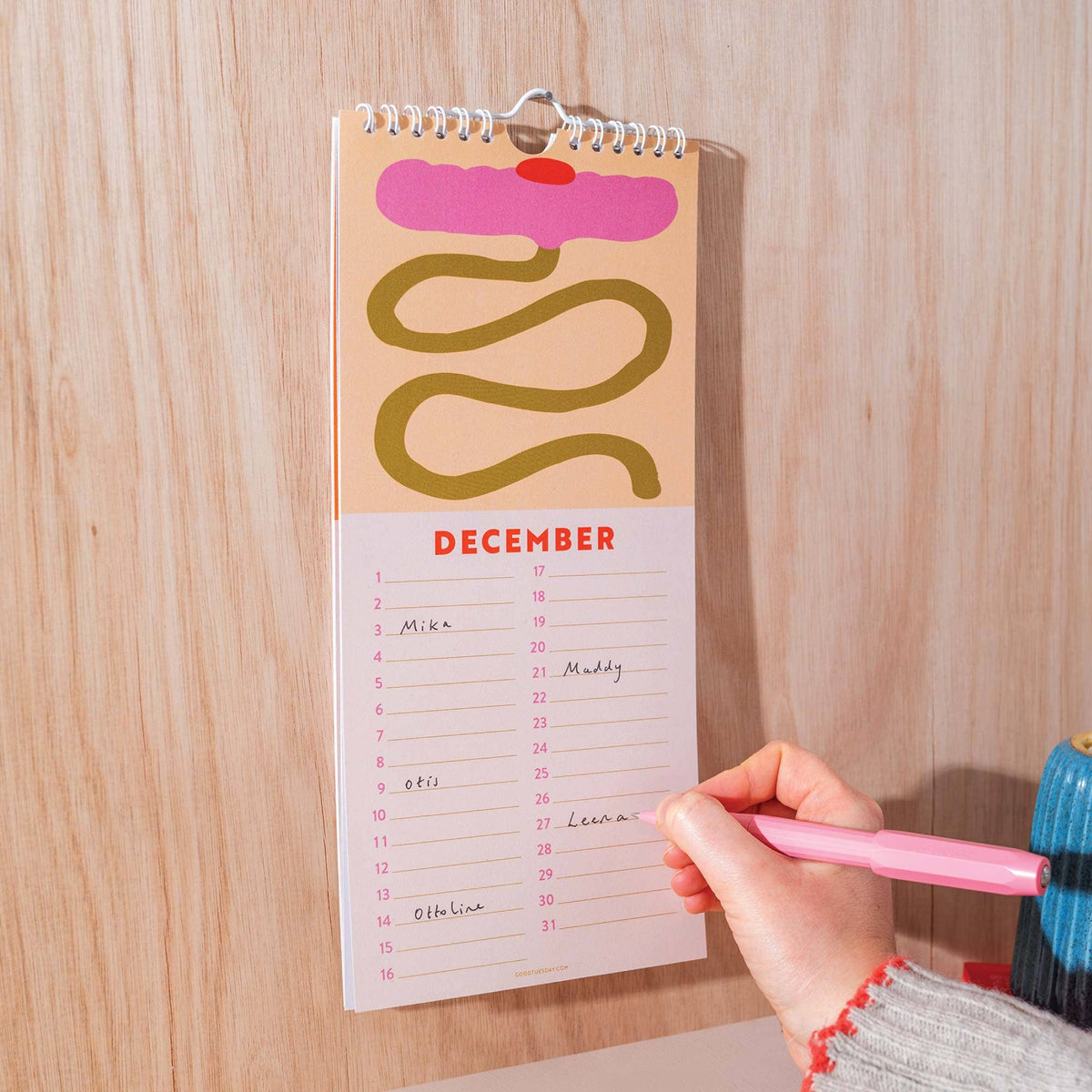 Undated Birthday Calendar | Les Fleurs