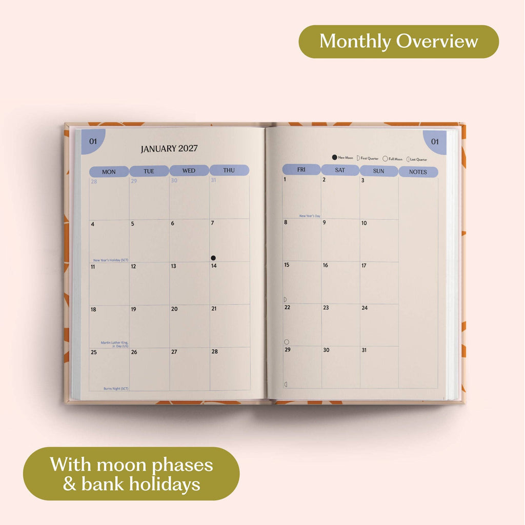 2027 Diary | A5 Hardcover Week to View | Sunbeam
