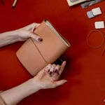Refillable Notebook Folio > Saddle Brown Trifold