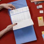 Refillable Notebook Folio > Periwinkle Blue Trifold