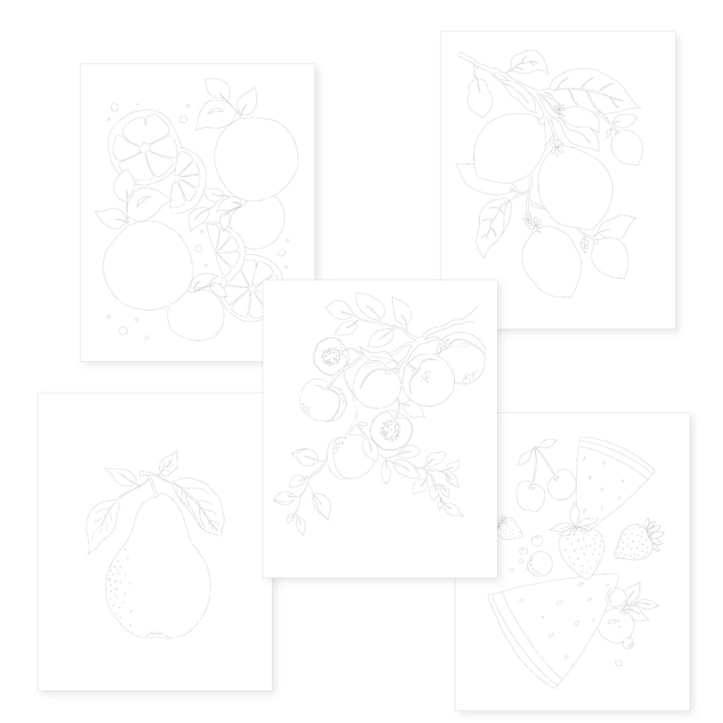 Watercolour Templates - Fruits