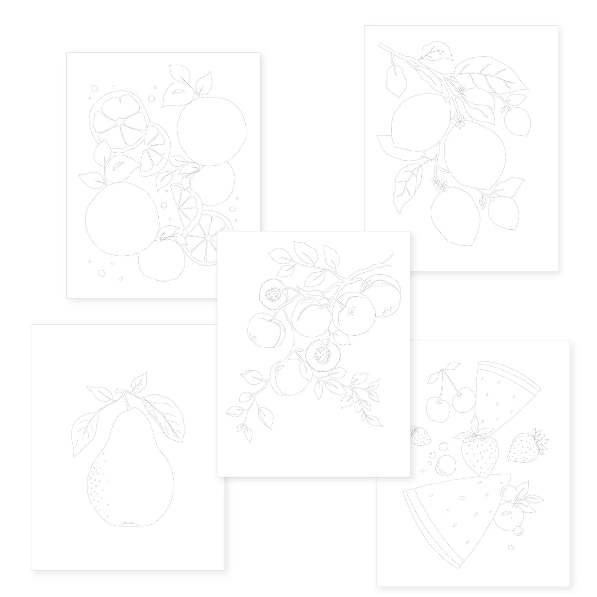 Watercolour Templates - Fruits