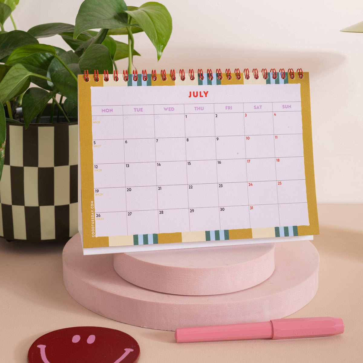 2027 Desk Calendar | Checks & Stripes