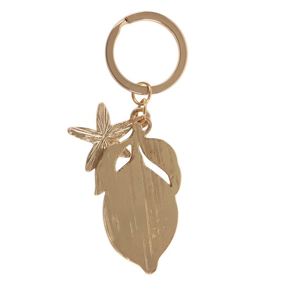 Lemon Flower Alloy and Enamel Keyring