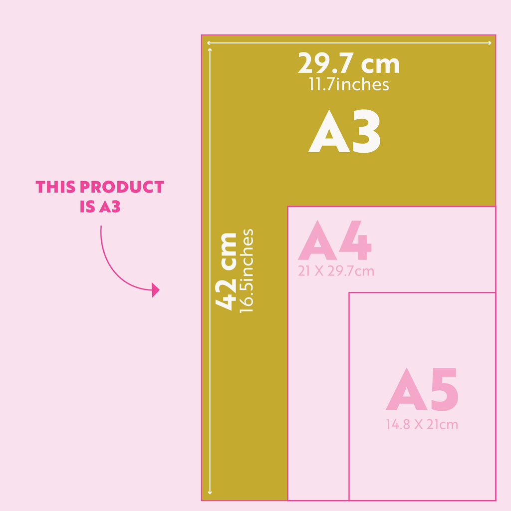 Monthly Undated A3 Wall Planner | 12 Pages | Colourburst