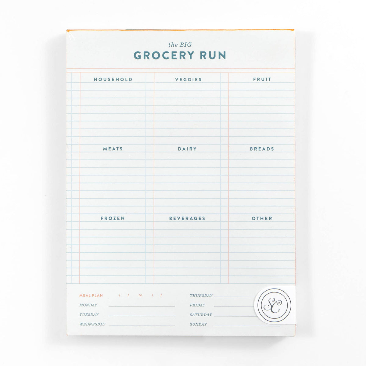 Grocery Run 6x8 Weekly Notepad