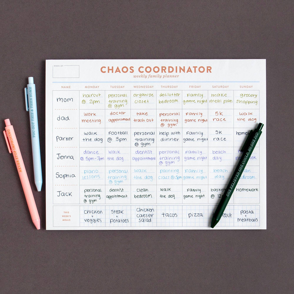 Choas Coordinator Family Planner 8.5x11 Notepad