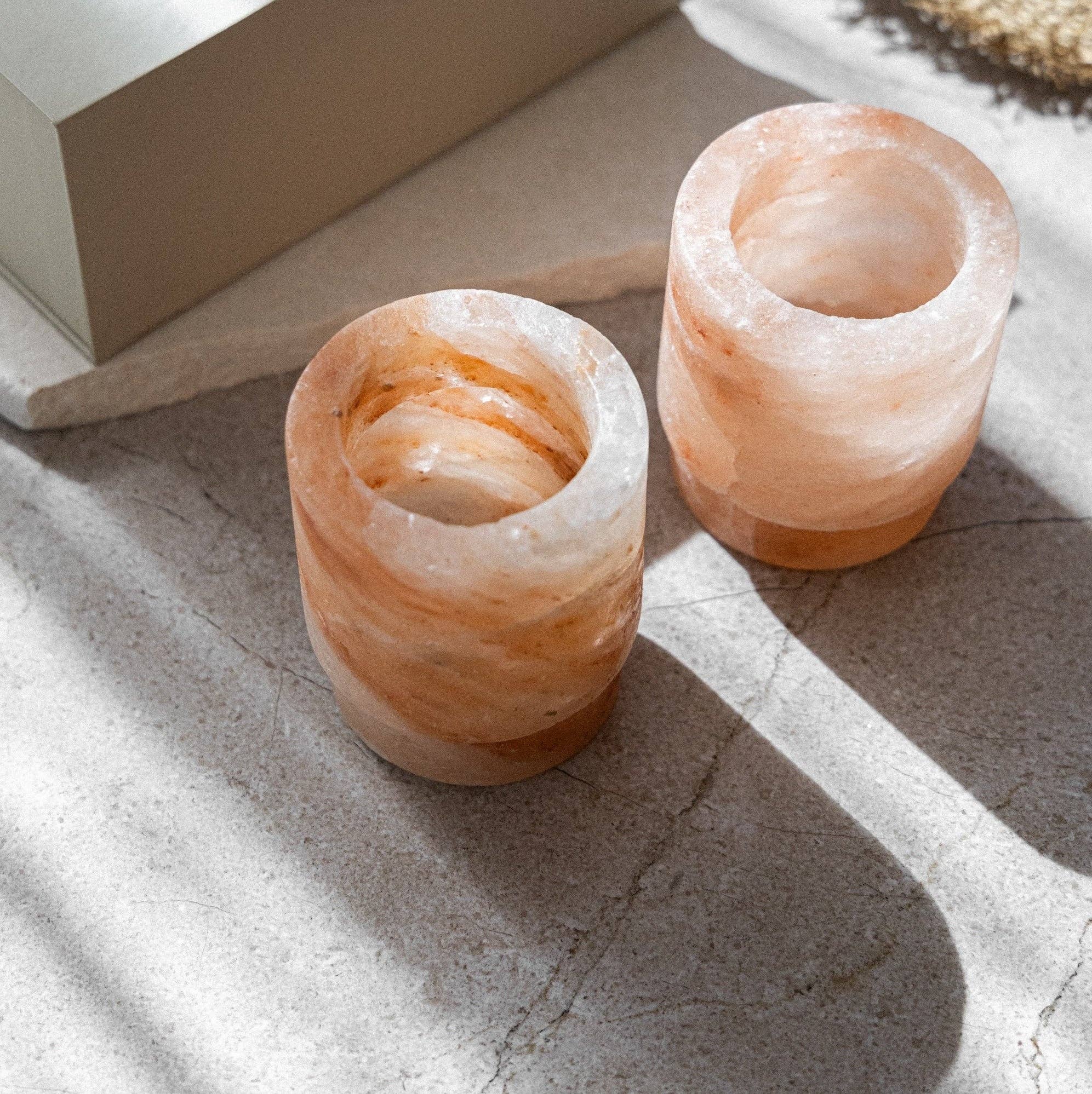 Himalayan Salt Margarita Glasses: Set of 2 / Pink