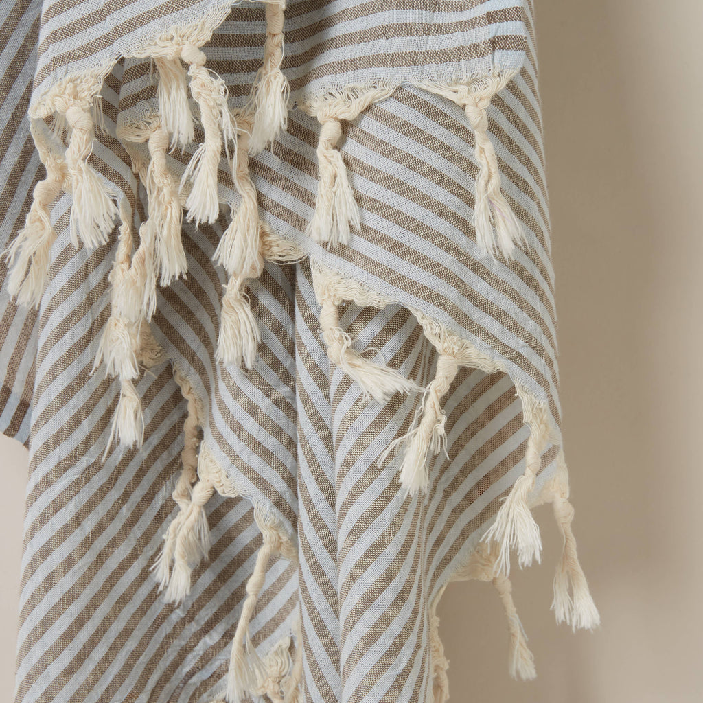Noosa Towel - Cocoa/Powder Blue