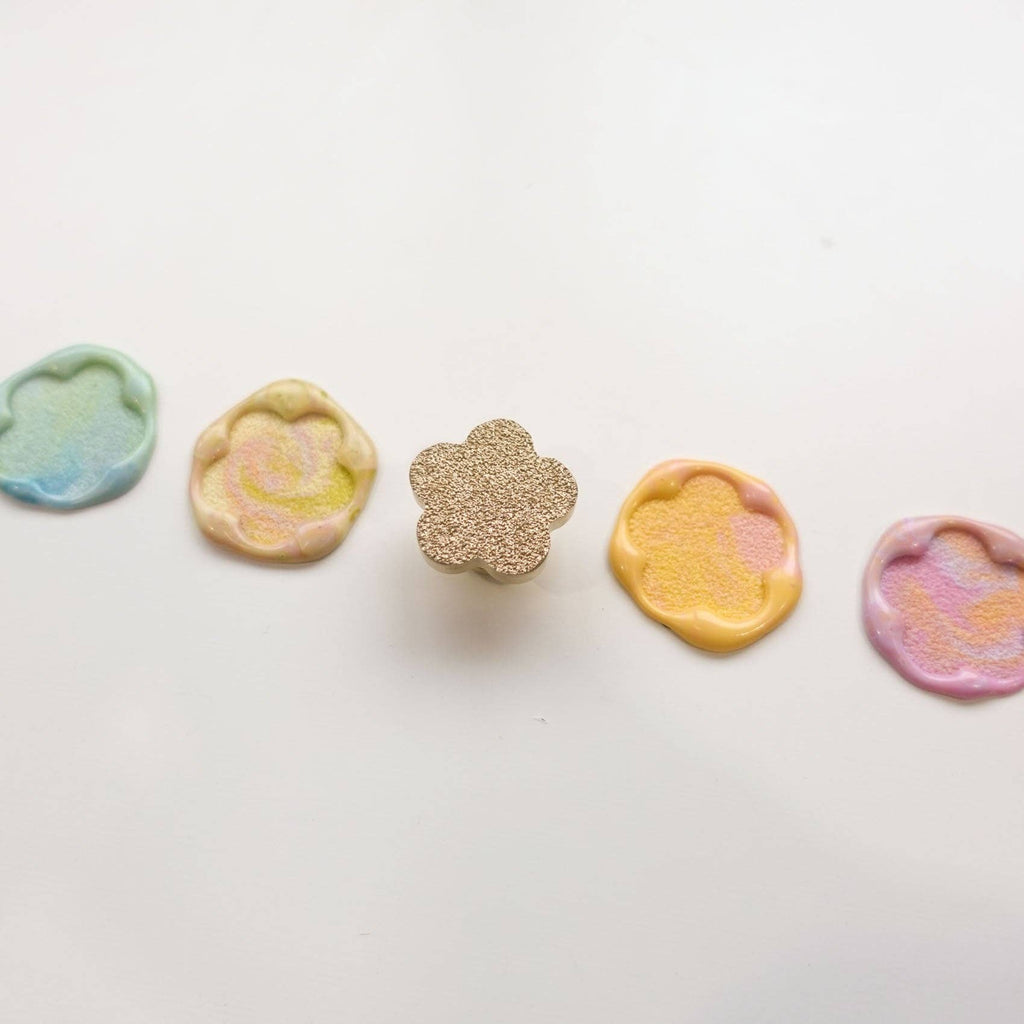 Textured Flower | Blank Wax Seal Stamp: Stamp head only (no handle)