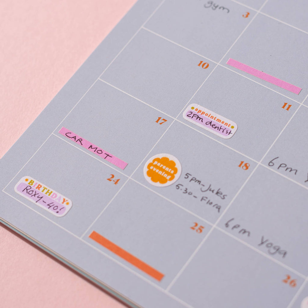Family Calendar Stickers | Recycled Paper Stickers