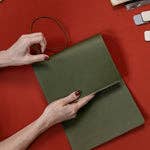 Refillable Notebook Folio > Olive Green Trifold
