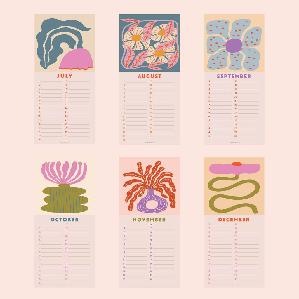 Undated Birthday Calendar | Les Fleurs