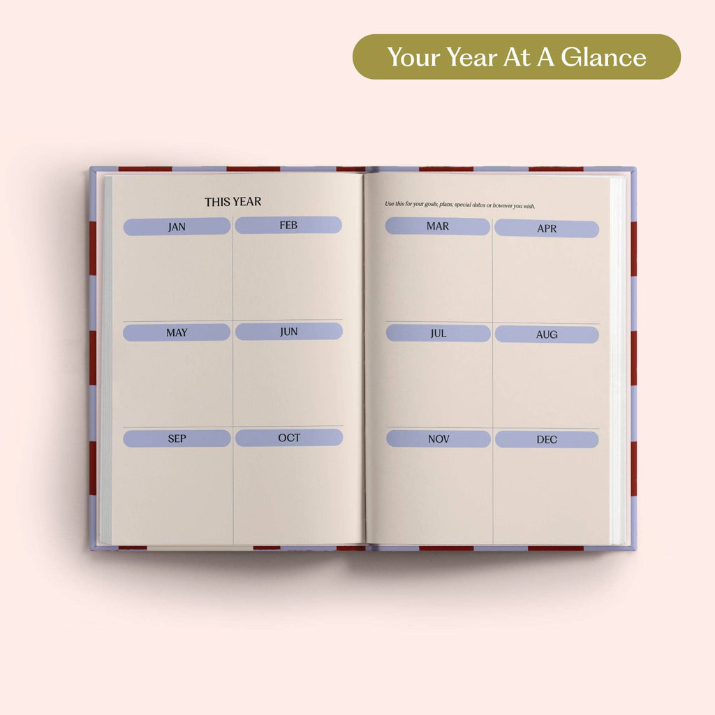 2027 Diary | A5 Hardcover Week to View | Blue Berry Check