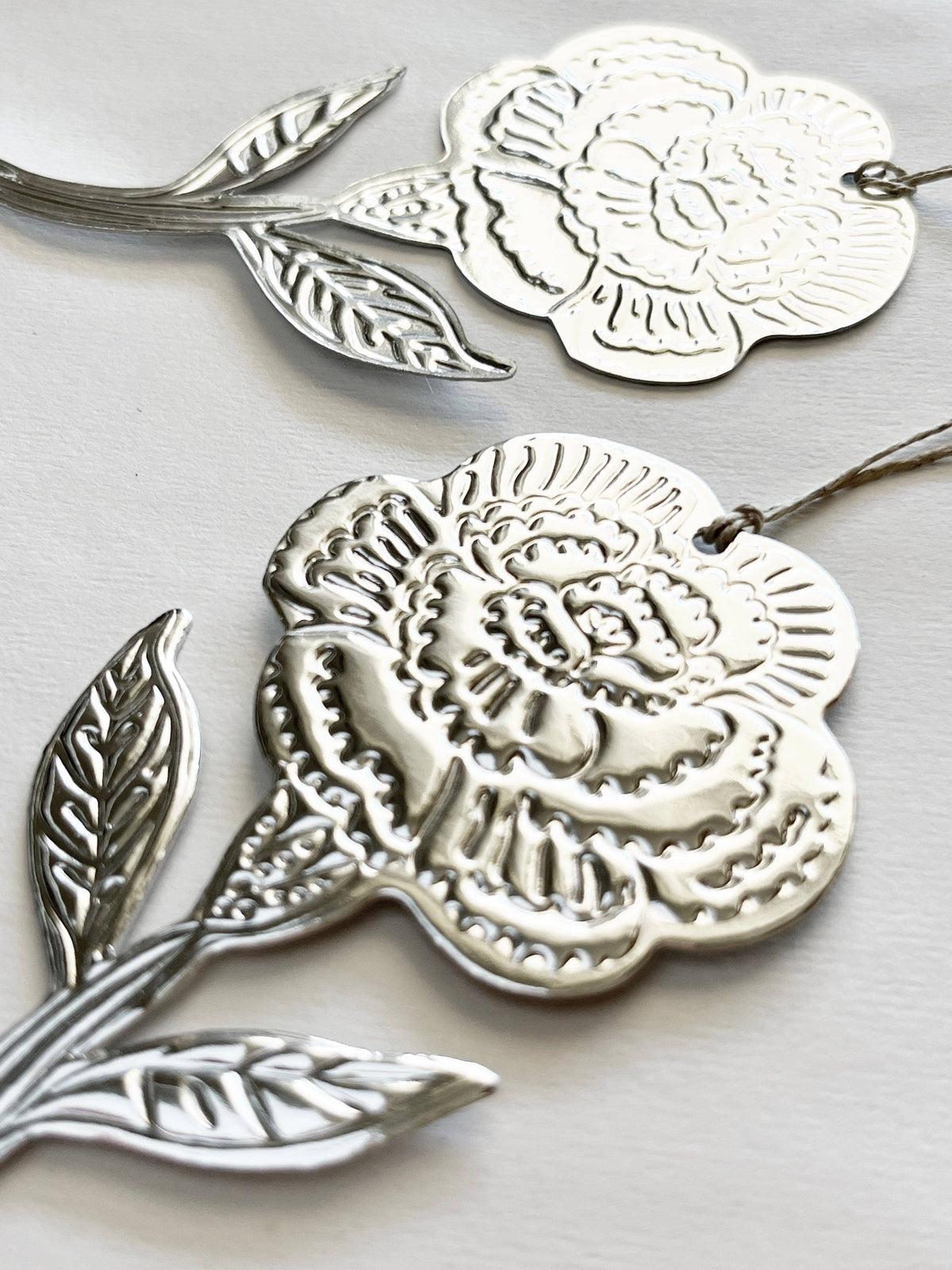 Flower (Carnation) - Faux-tin Ornament - Silver