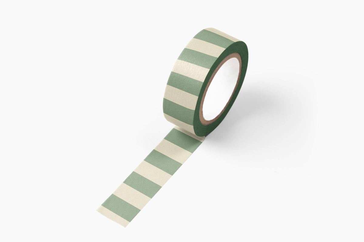 Striped Washi Tape : Sage Green