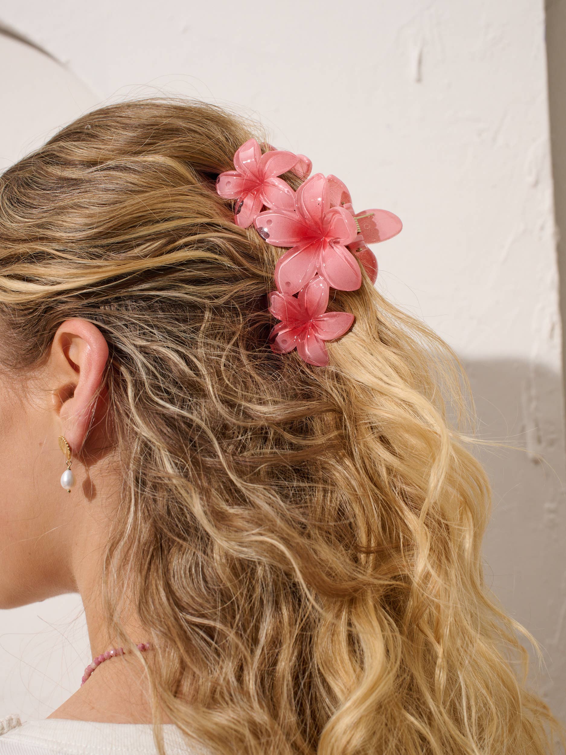 Triple Hawaiian Flower Claw Clip (3col)